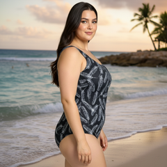 InstantFigure Feathers Scoop Back Swimsuit