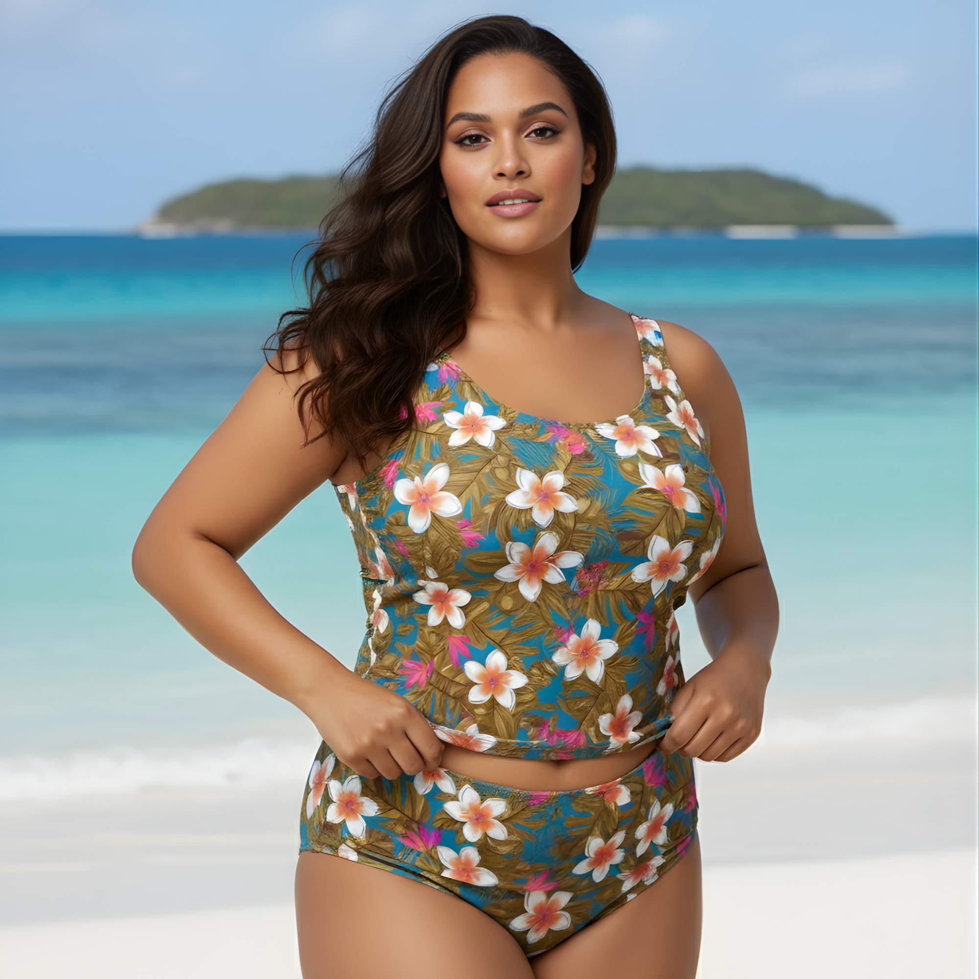 InstantFigure Hawaii Tankini Top