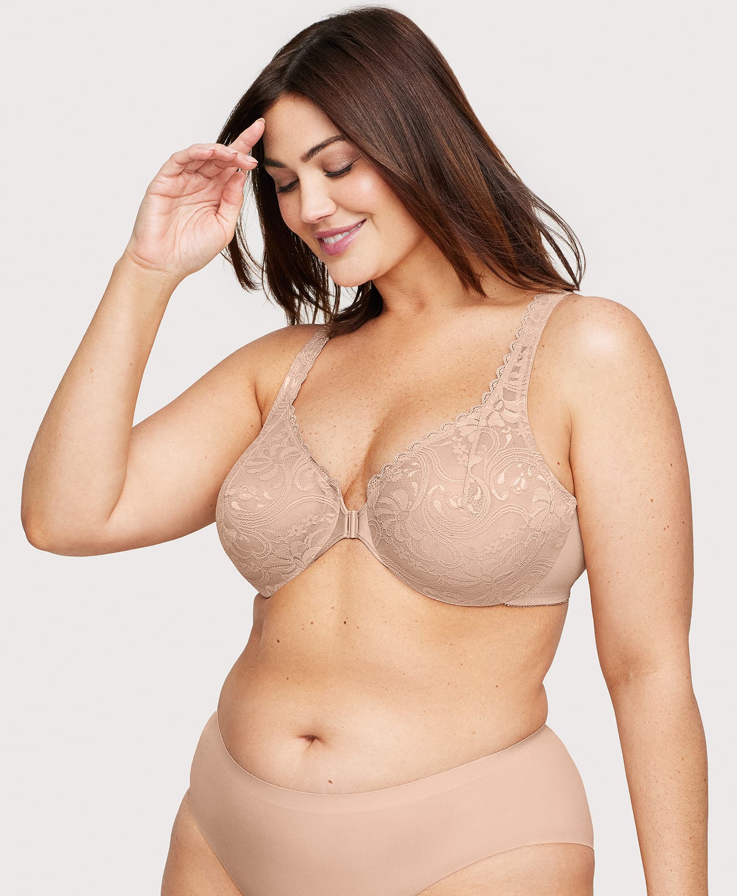 Front-Closure Stretch Lace WonderWire Bra