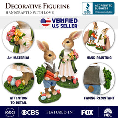 Harvest and Bloom Country Bunny Figurine Set