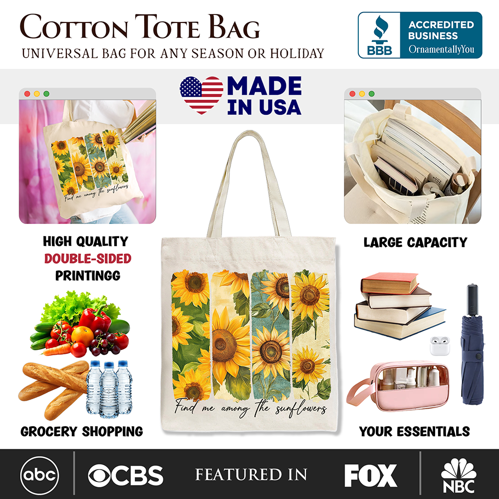 Among the Sunflowers Canvas Tote Bag