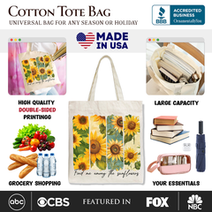 Among the Sunflowers Canvas Tote Bag