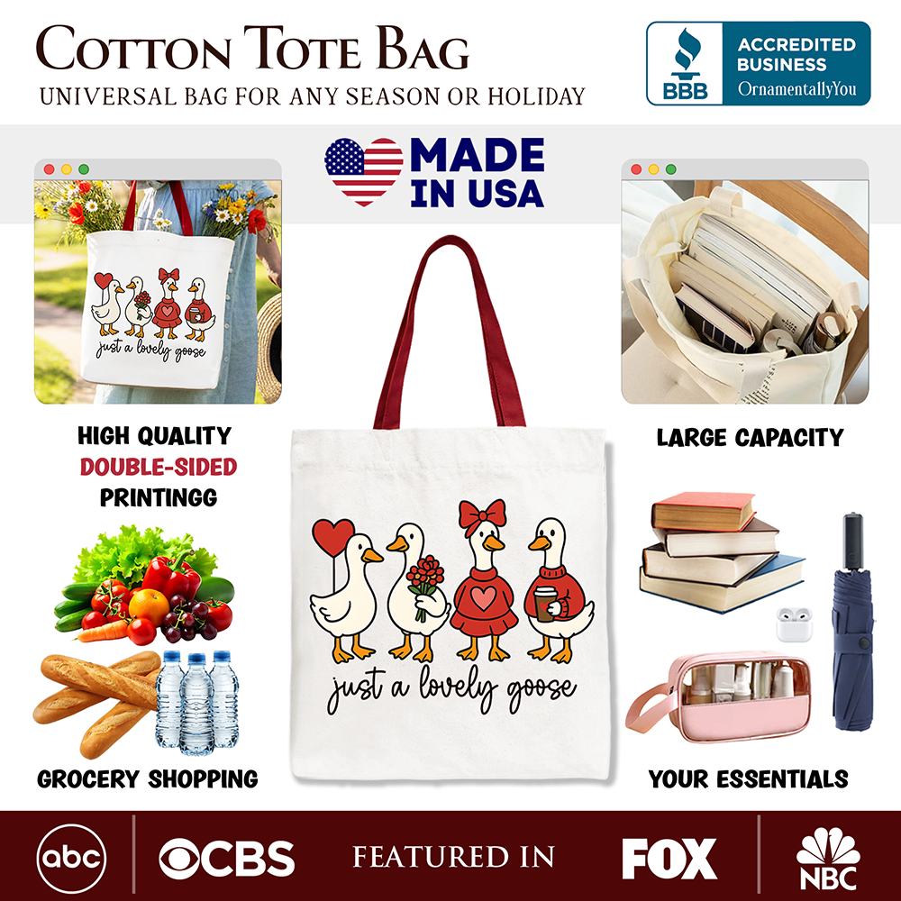 Lovely Goose Canvas Tote Bag