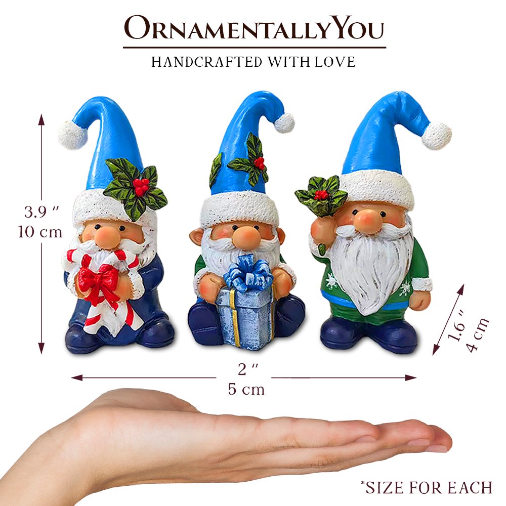 Set of Three Christmas Gnome Figurines