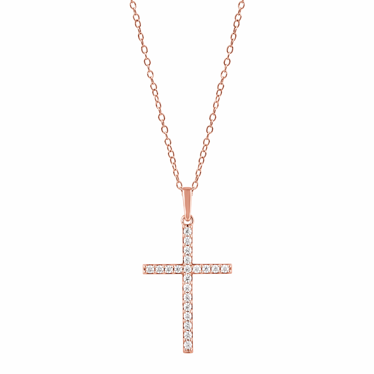 0.25 Carat Lab Grown Cross Diamond Necklace