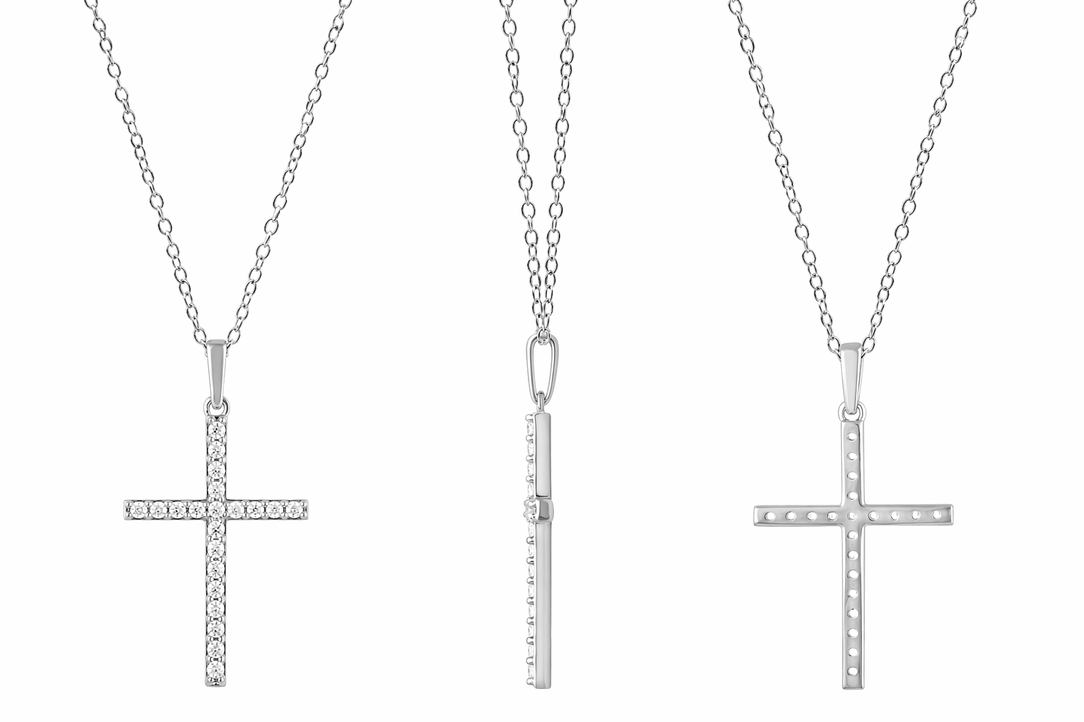 0.25 Carat Lab Grown Cross Diamond Necklace