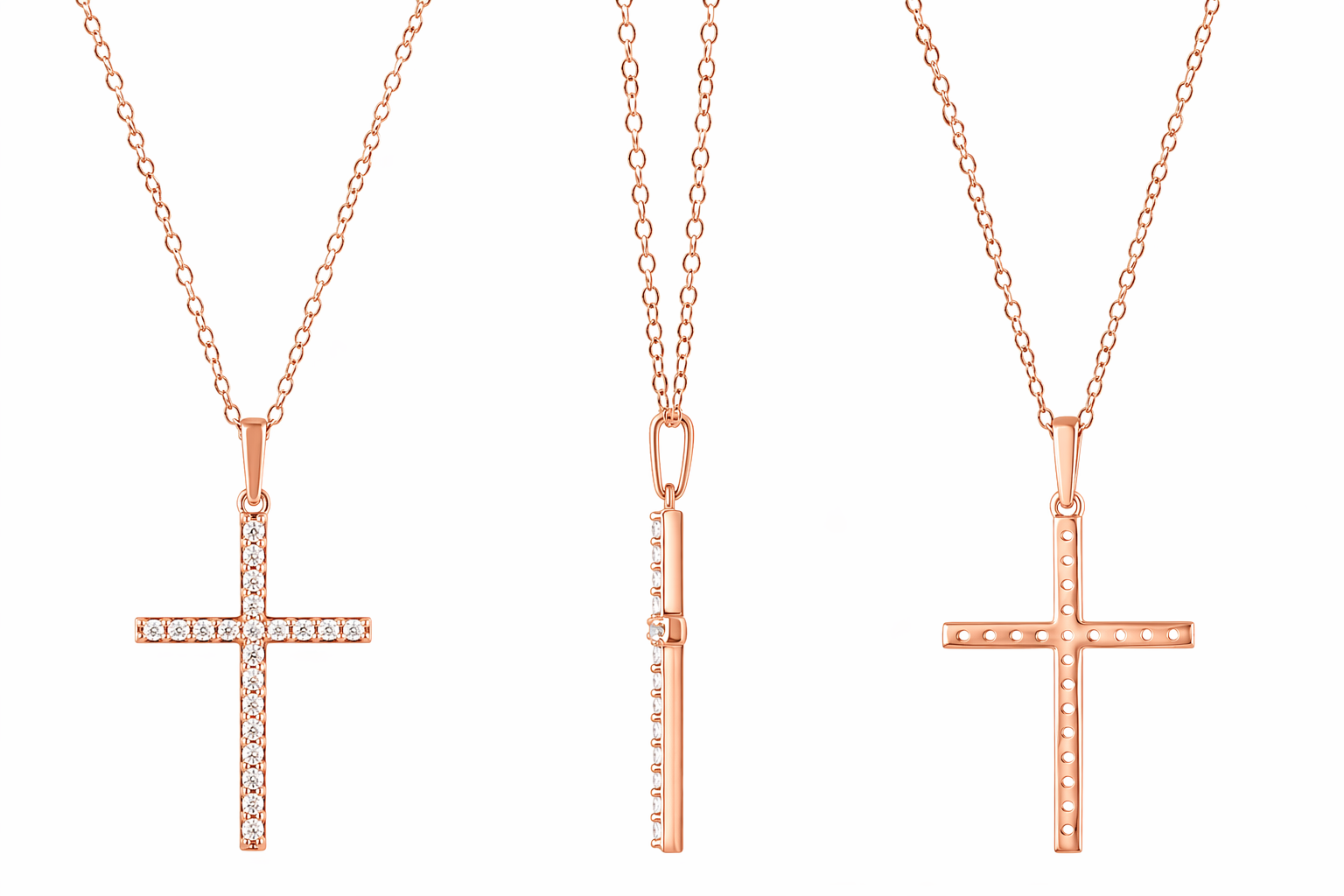 0.25 Carat Lab Grown Cross Diamond Necklace