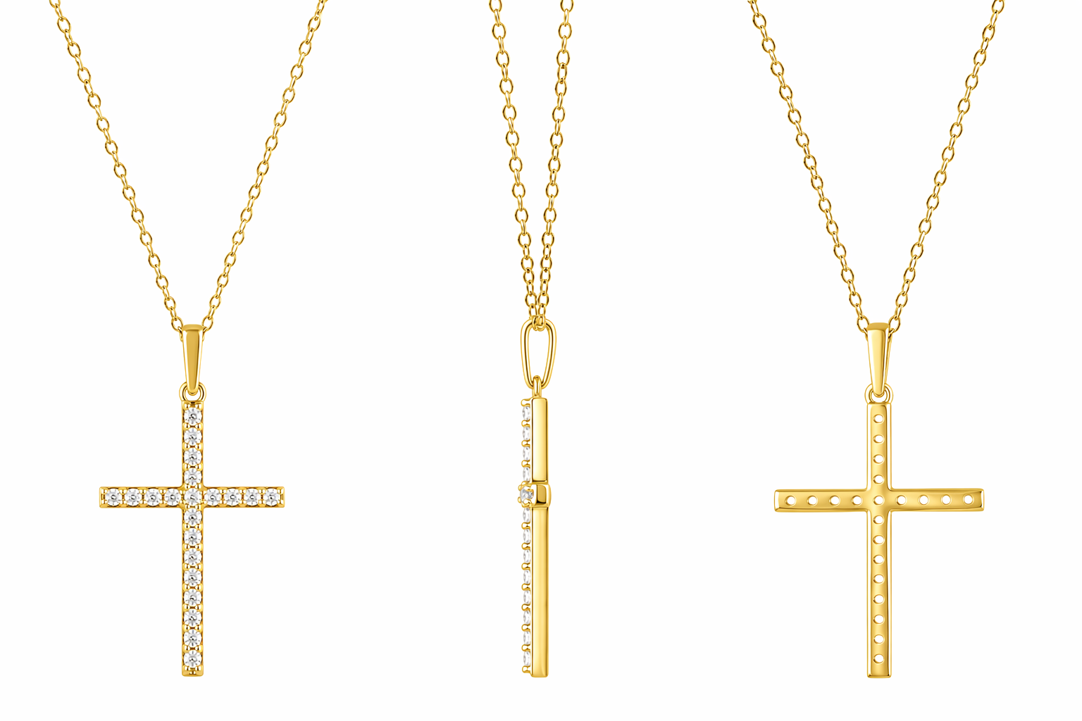 0.25 Carat Lab Grown Cross Diamond Necklace