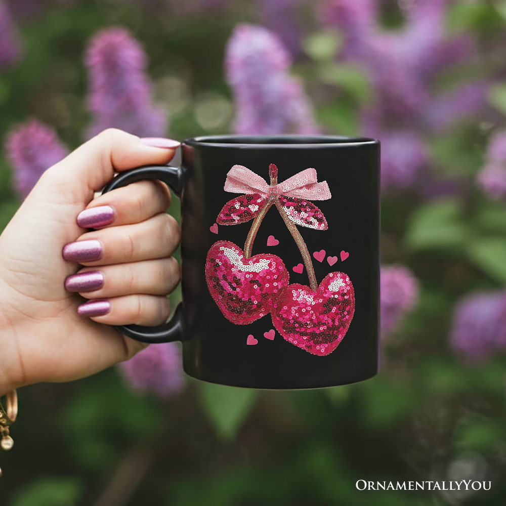 Cherry Heart Ceramic Mug