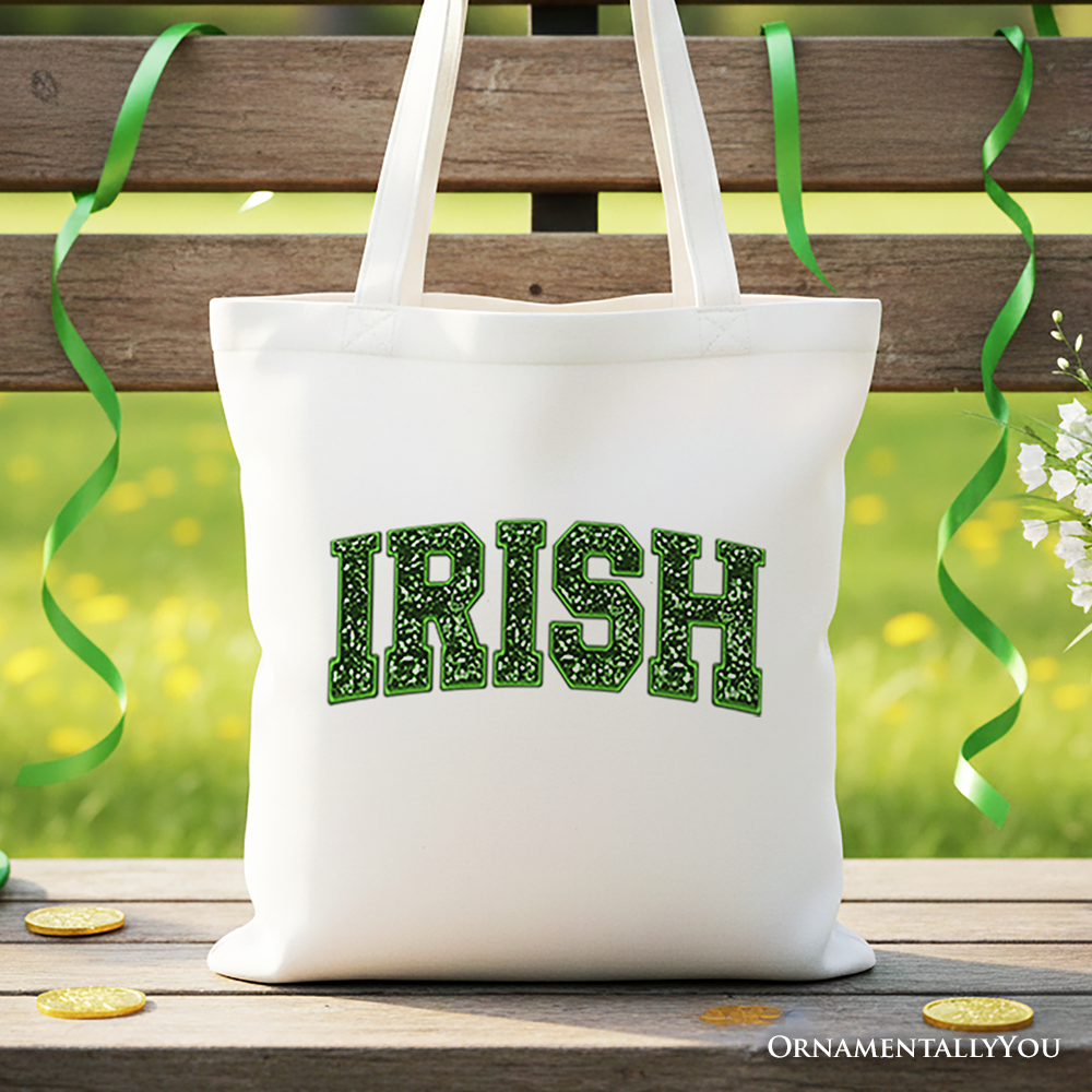 Irish Sequined Canvas Tote Bag