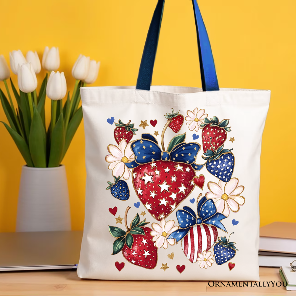 Patriotic Strawberries Tote Bag