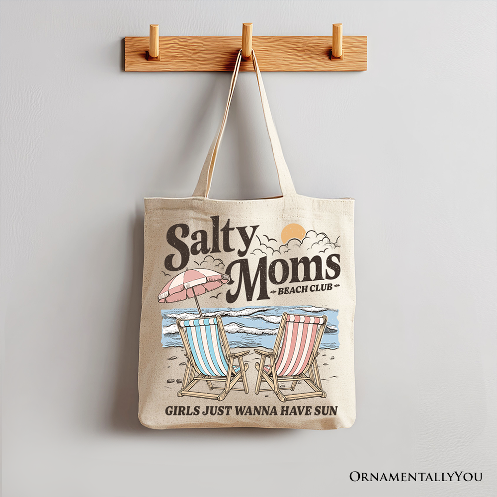 Salty Moms Beach Club Tote Bag