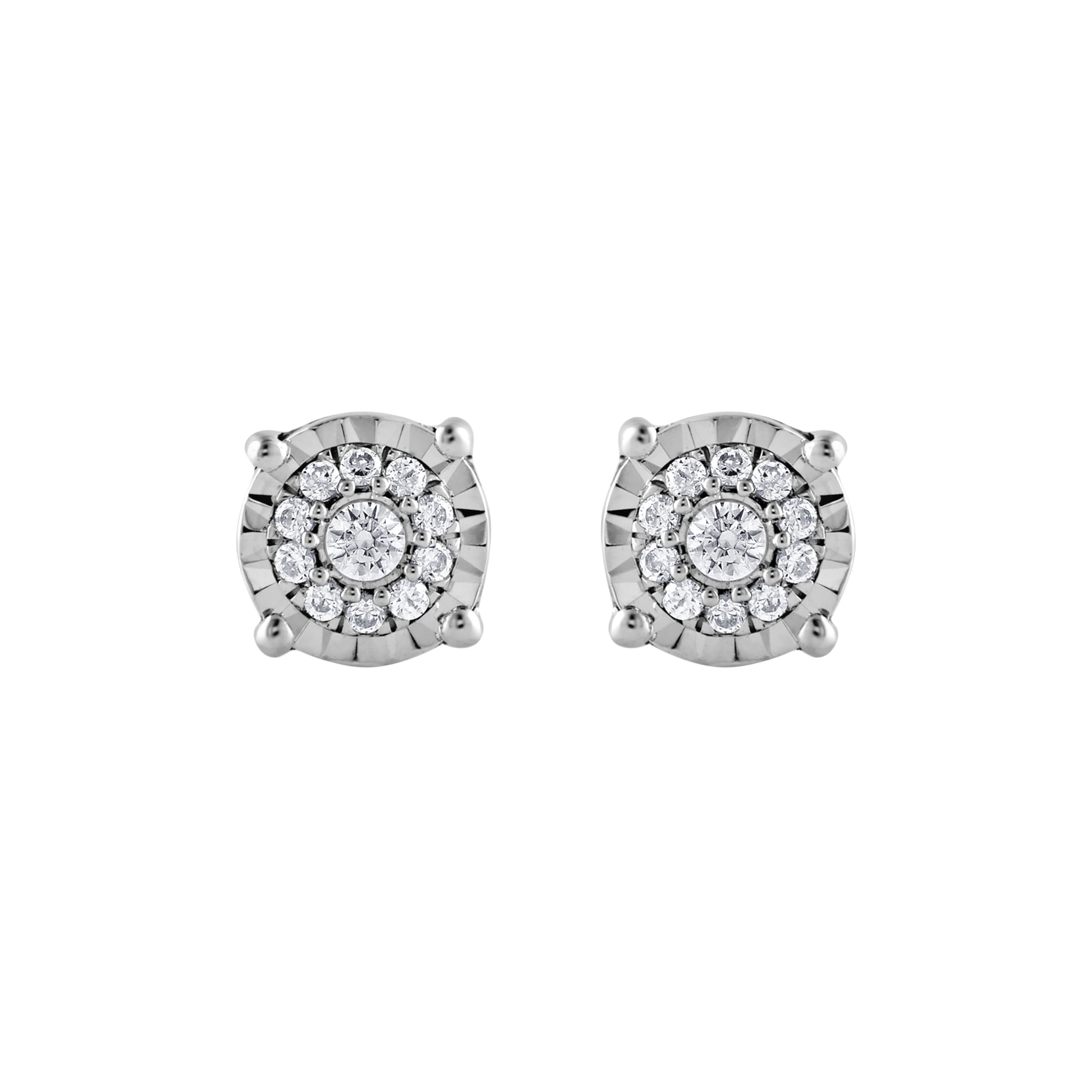 0.10 Carat Miracle Set Lab Grown Diamond Halo Earrings