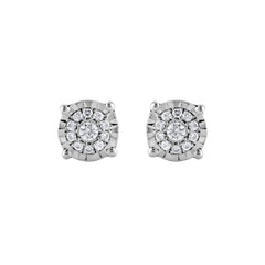 0.10 Carat Miracle Set Lab Grown Diamond Halo Earrings