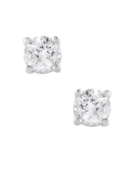 1 Carat Lab Grown Sterling Silver And Yellow Gold Plated Silver Diamond Stud Earrings