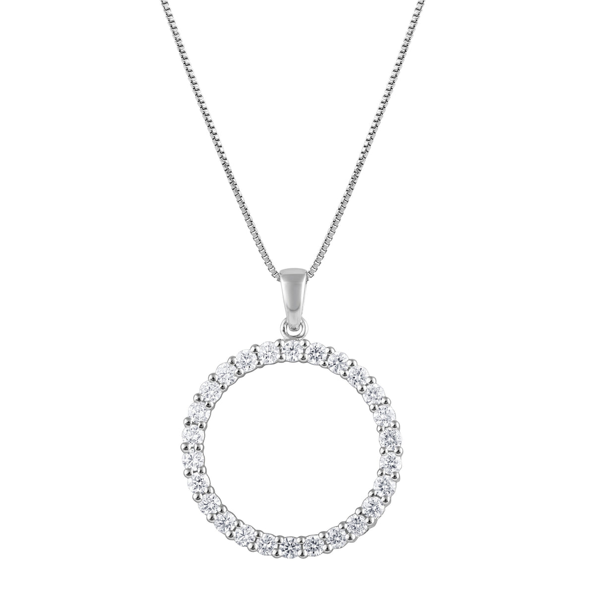 0.33 Carat Lab Grown Diamond Circle Of Life Pendant Necklace in Sterling Silver