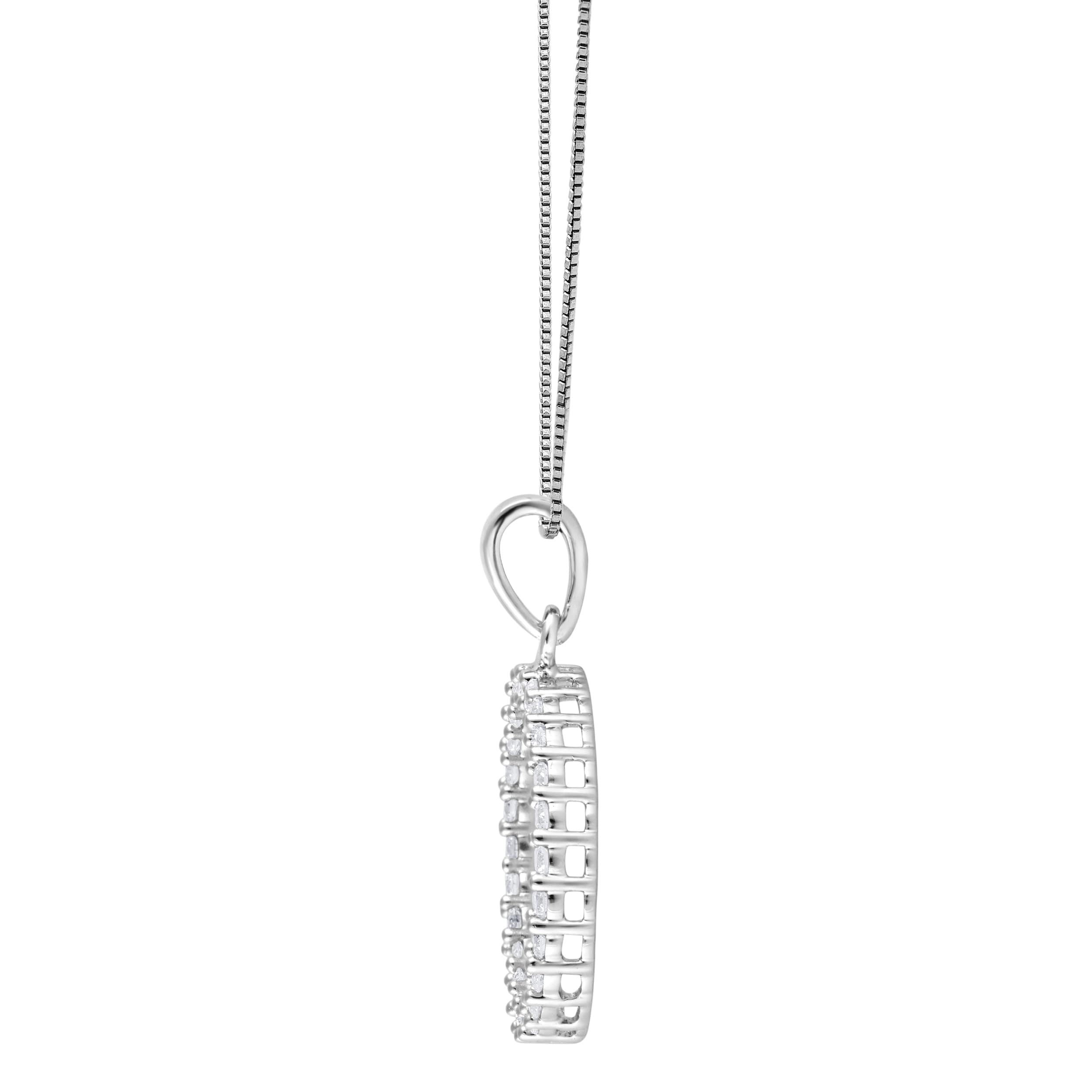 0.33 Carat Lab Grown Diamond Circle Of Life Pendant Necklace in Sterling Silver