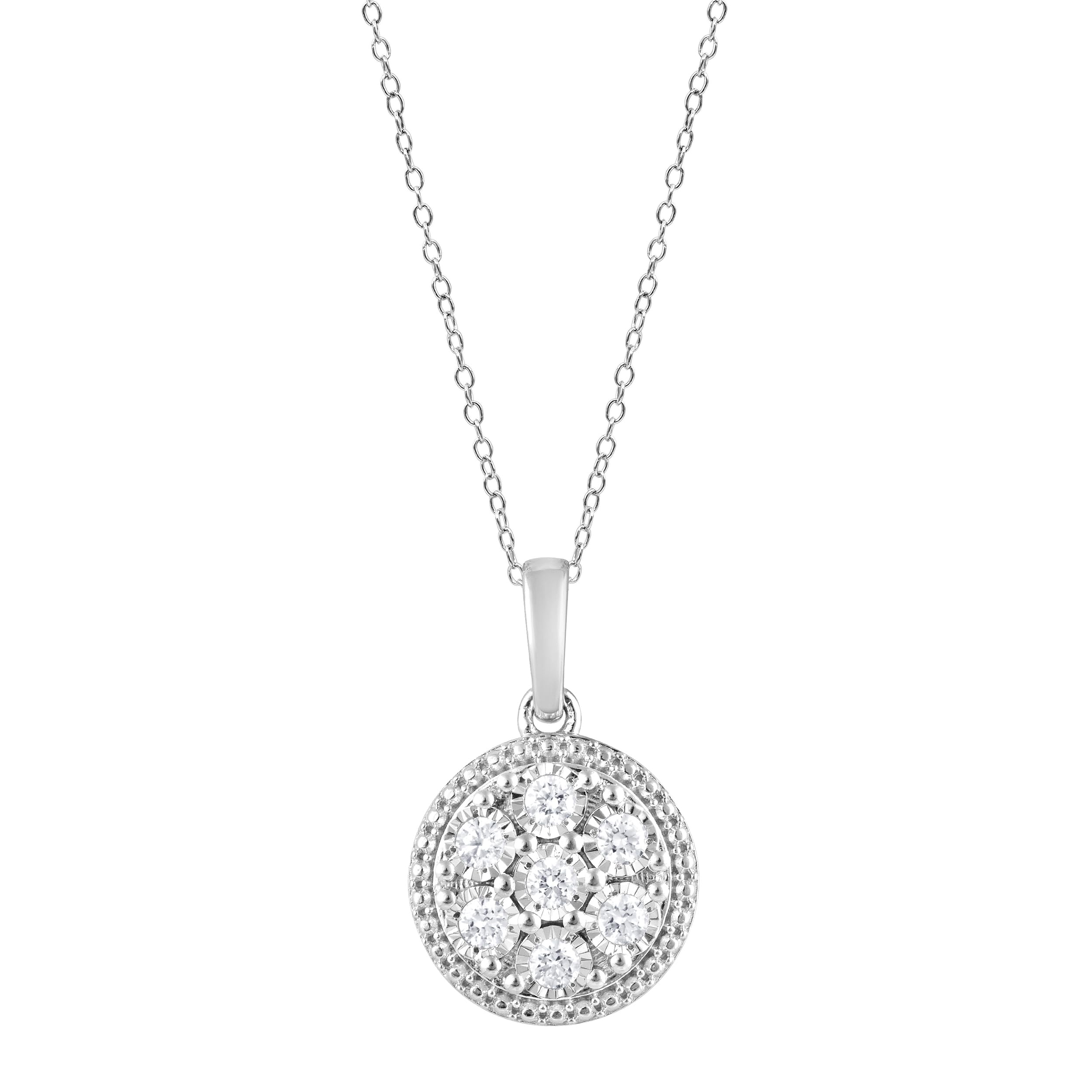 0.25 Carat Lab Grown Diamond Cluster Pendant Necklace