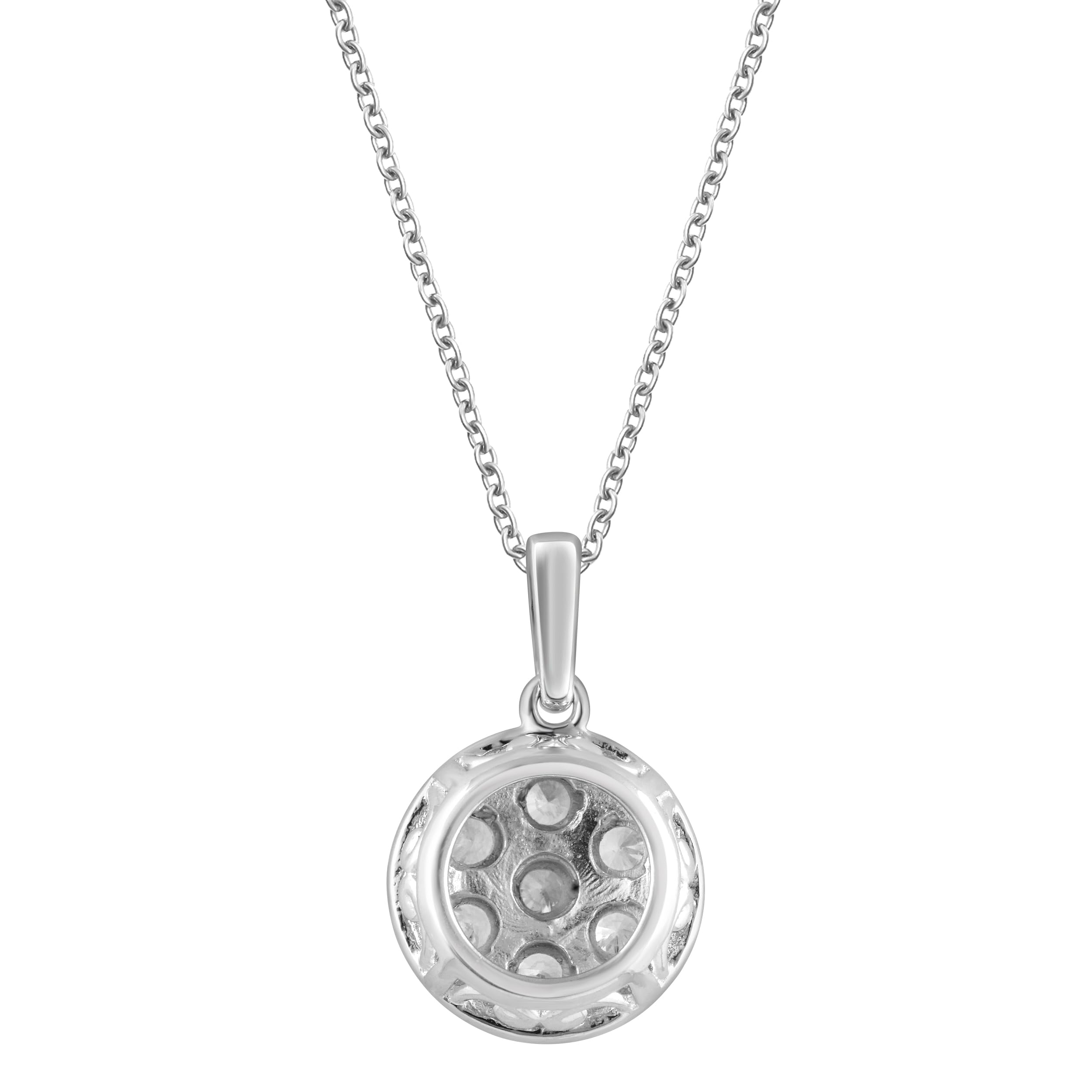 0.25 Carat Lab Grown Diamond Cluster Pendant Necklace