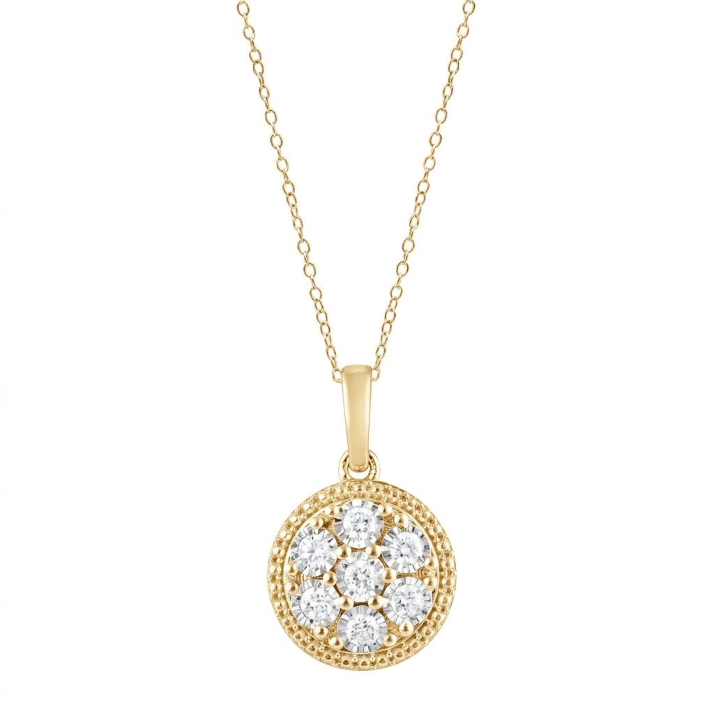 0.25 Carat Lab Grown Diamond Cluster Pendant Necklace