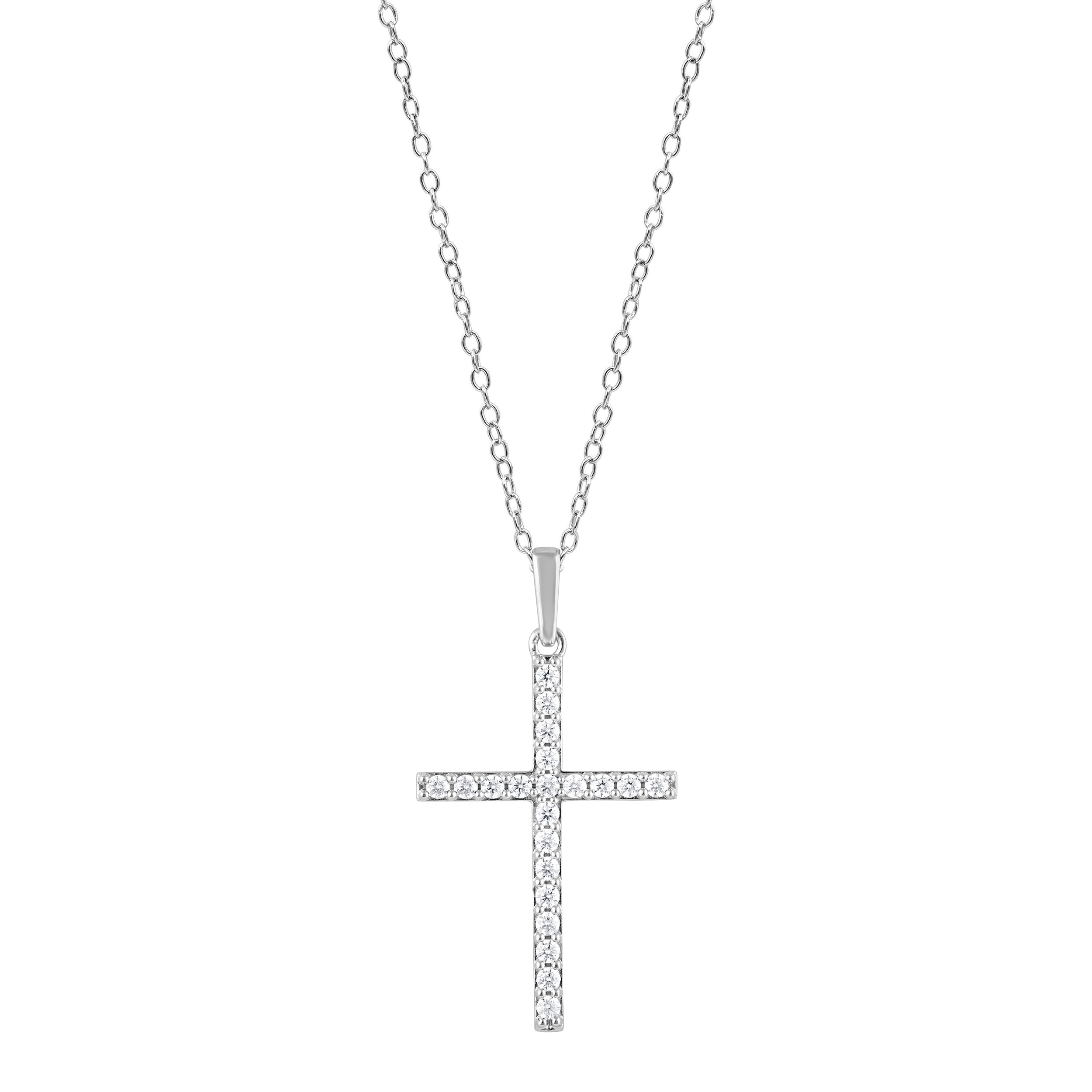 0.25 Carat Cross Lab Grown Diamond Necklace