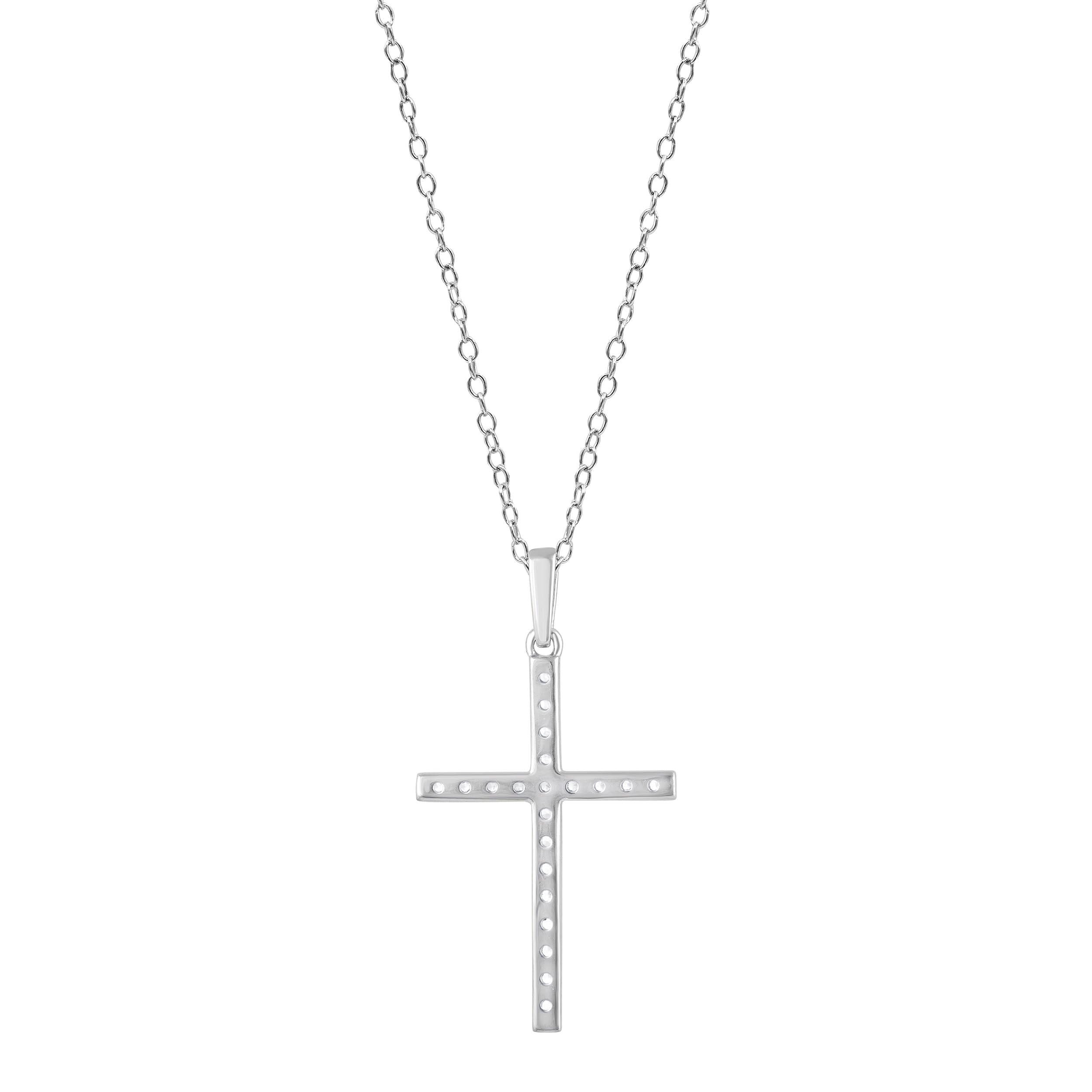 0.25 Carat Cross Lab Grown Diamond Necklace
