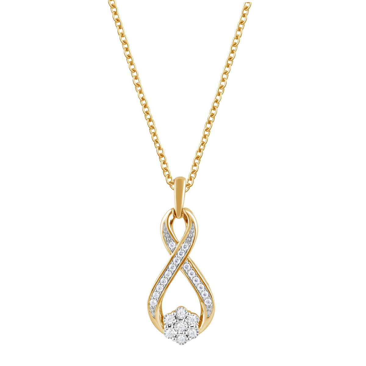 0.25 Carat Lab Grown Diamond Twisted Pendant Necklace