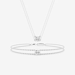0.60 Carat Lab Grown Round Solitaire Diamond Necklace In Sterling Silver