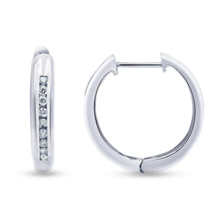 0.25 Carat Single Row Lab Grown Diamond Hoop Earrings in Sterling Silver