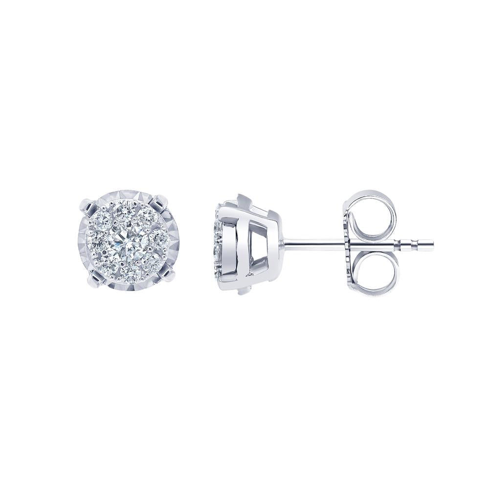 0.50 Carat Cluster Lab Grown Diamond Earrings