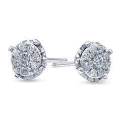 0.50 Carat Cluster Lab Grown Diamond Earrings