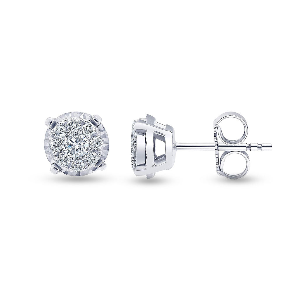 0.50 Carat Cluster Lab Grown Diamond Earrings