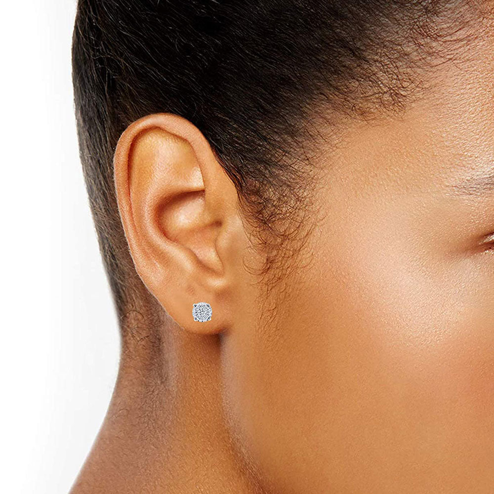 0.50 Carat Cluster Lab Grown Diamond Earrings