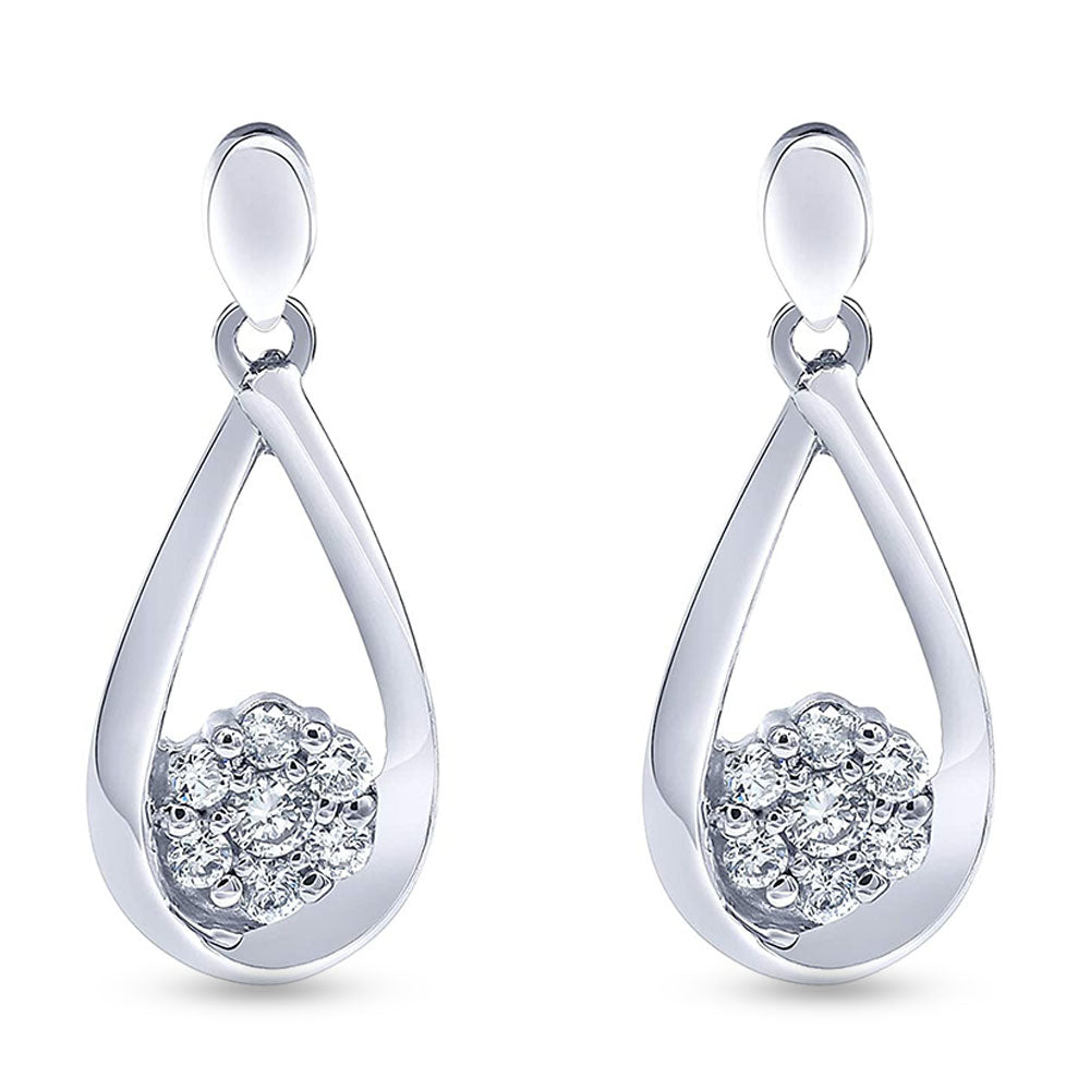 0.30 Carat Sterling Silver Lab Grown Diamond Dangle Drop Earrings Gift Box Set