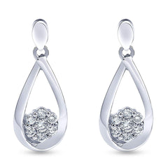 0.30 Carat Sterling Silver Lab Grown Diamond Dangle Drop Earrings Gift Box Set