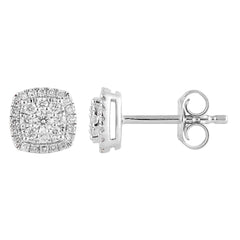 0.33 Carat Lab Grown Cushion Shaped Diamond Stud Earrings