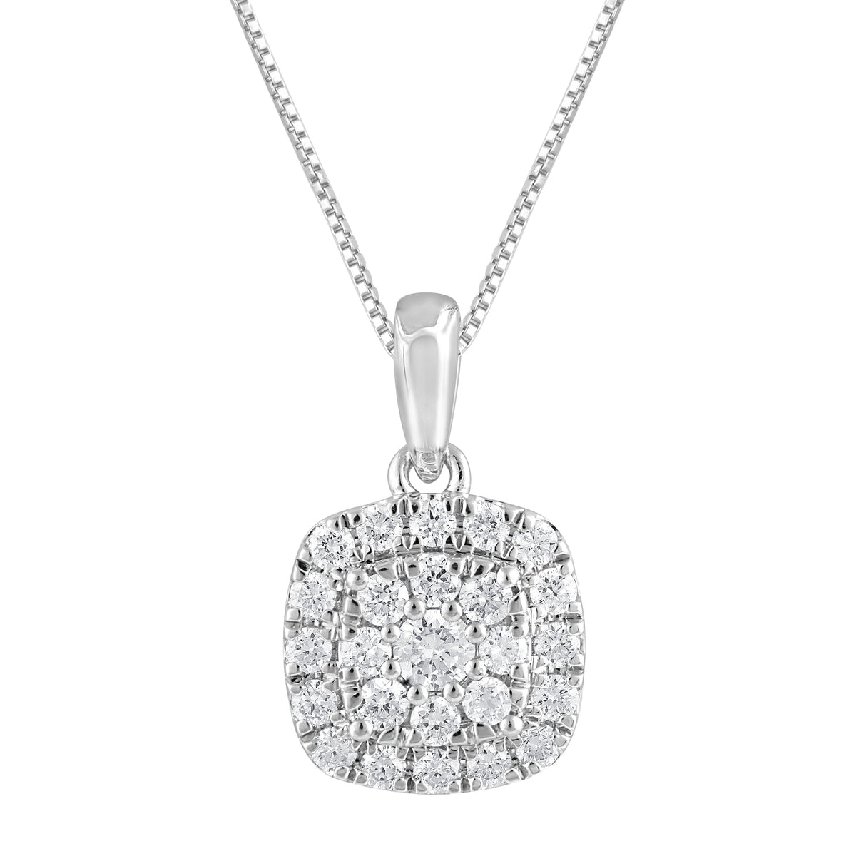 0.33 Carat Lab Grown Halo Diamond Pendant Necklace