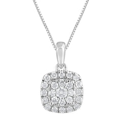 0.33 Carat Lab Grown Halo Diamond Pendant Necklace