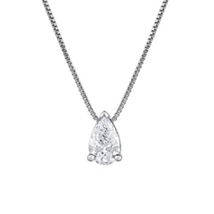 0.50 Carat Lab Grown Pear Solitaire Diamond Necklace