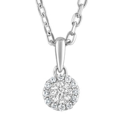 0.50 Carat Lab Grown Sterling Silver Diamond Halo Necklace And Earrings Set
