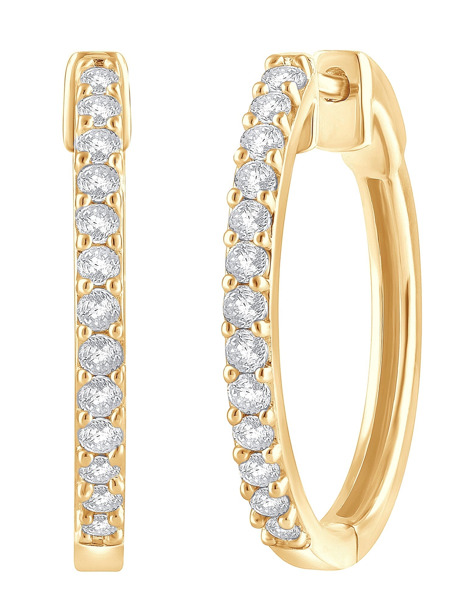 0.50 Carat Lab Grown Diamond Huggie Hinged Hoop Earrings