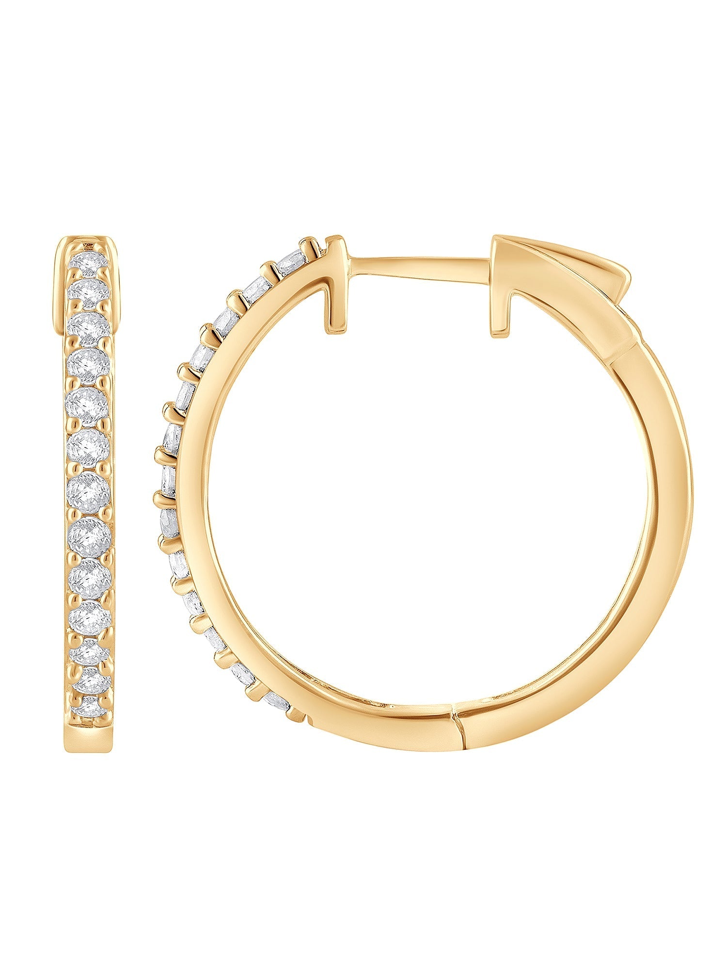 0.50 Carat Lab Grown Diamond Huggie Hinged Hoop Earrings
