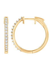 0.50 Carat Lab Grown Diamond Huggie Hinged Hoop Earrings