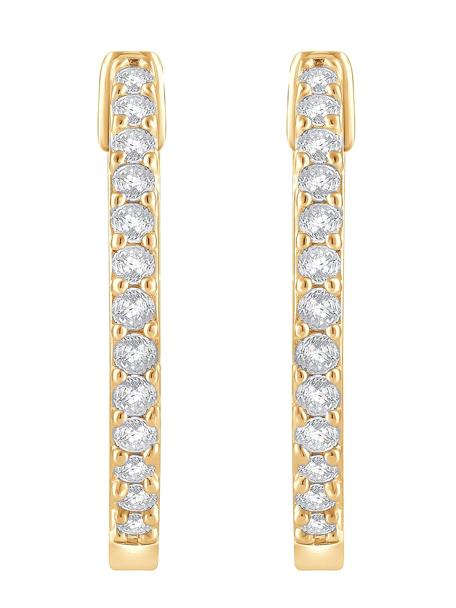 0.50 Carat Lab Grown Diamond Huggie Hinged Hoop Earrings