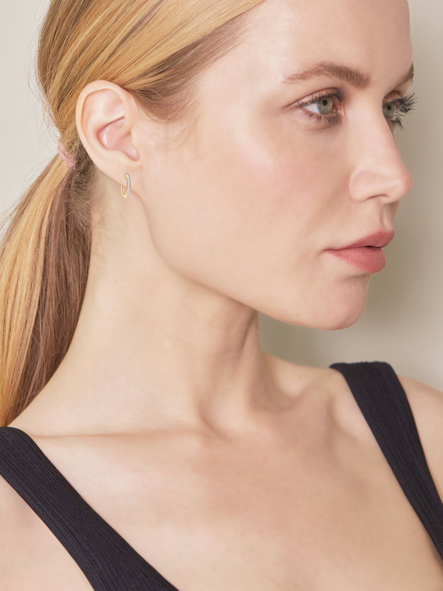 0.50 Carat Lab Grown Diamond Huggie Hinged Hoop Earrings
