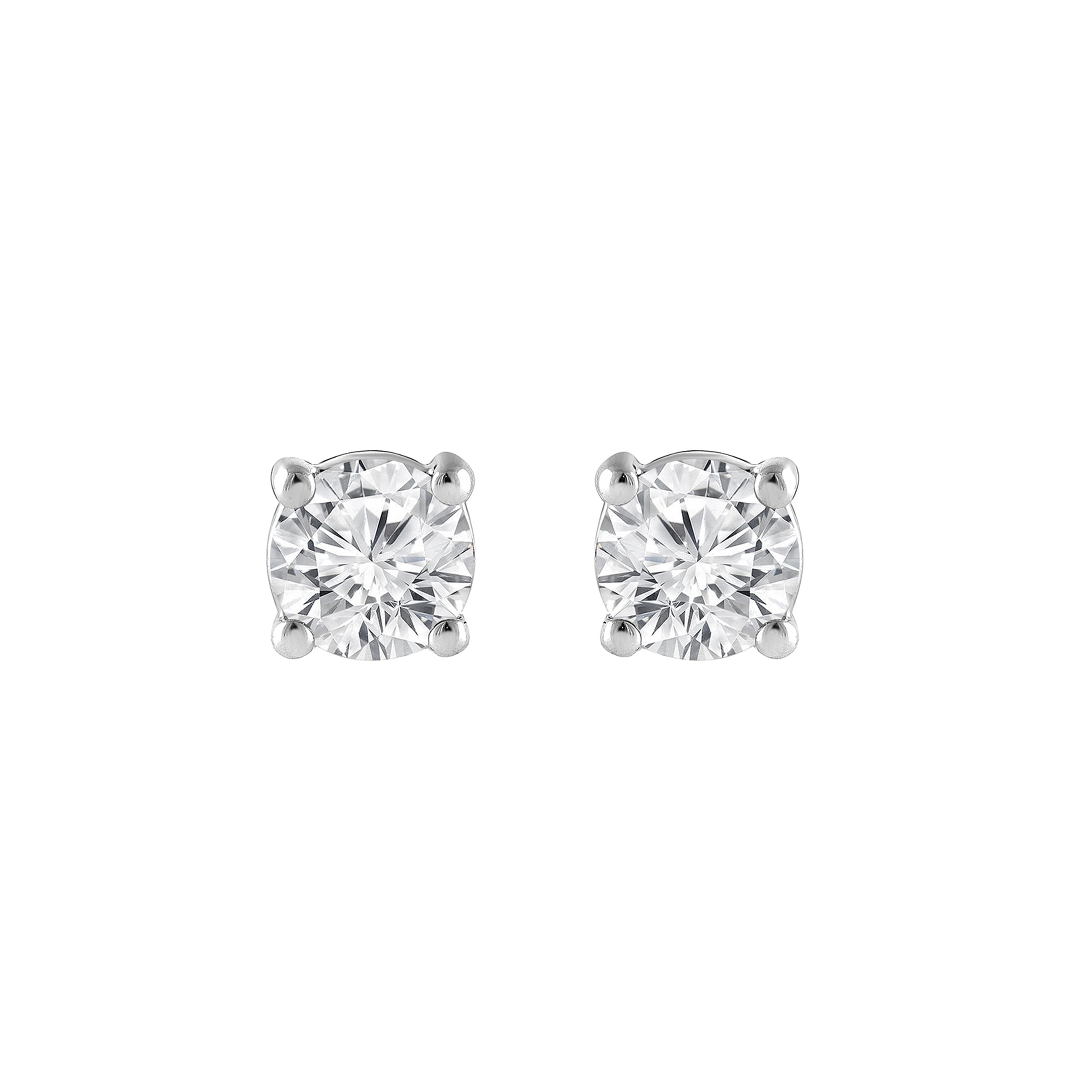 0.50 Carat Lab Grown Round Cut Diamond Stud Earrings