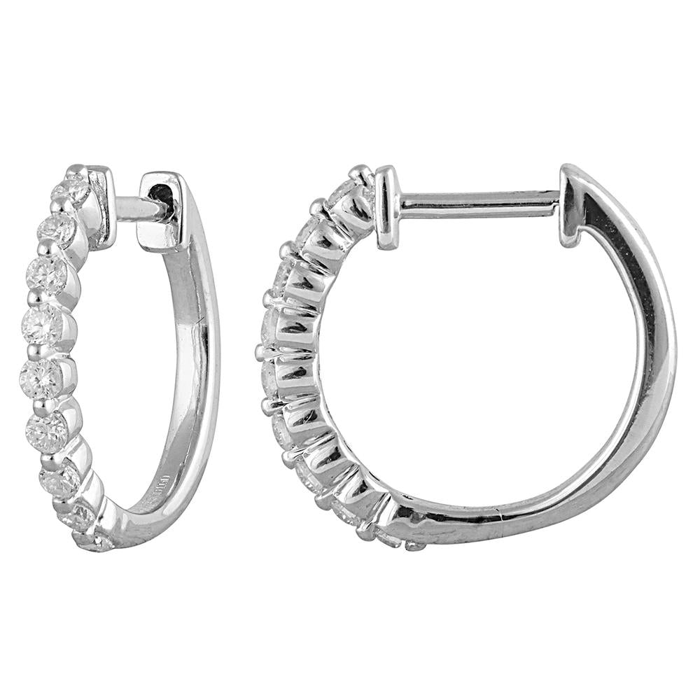 0.25 Carat Lab Grown Single Row Diamond Hoop Earrings