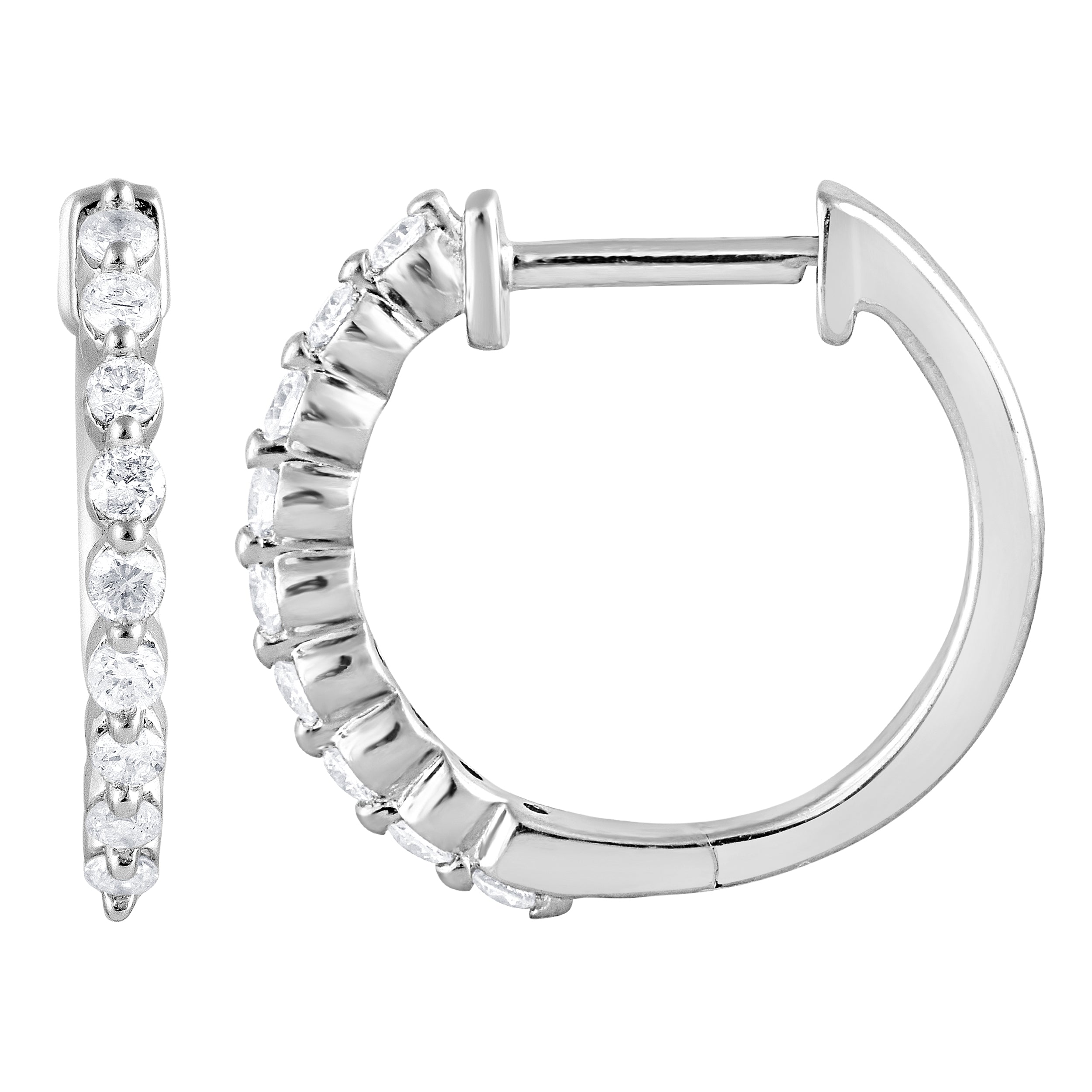 0.25 Carat Lab Grown Single Row Diamond Hoop Earrings