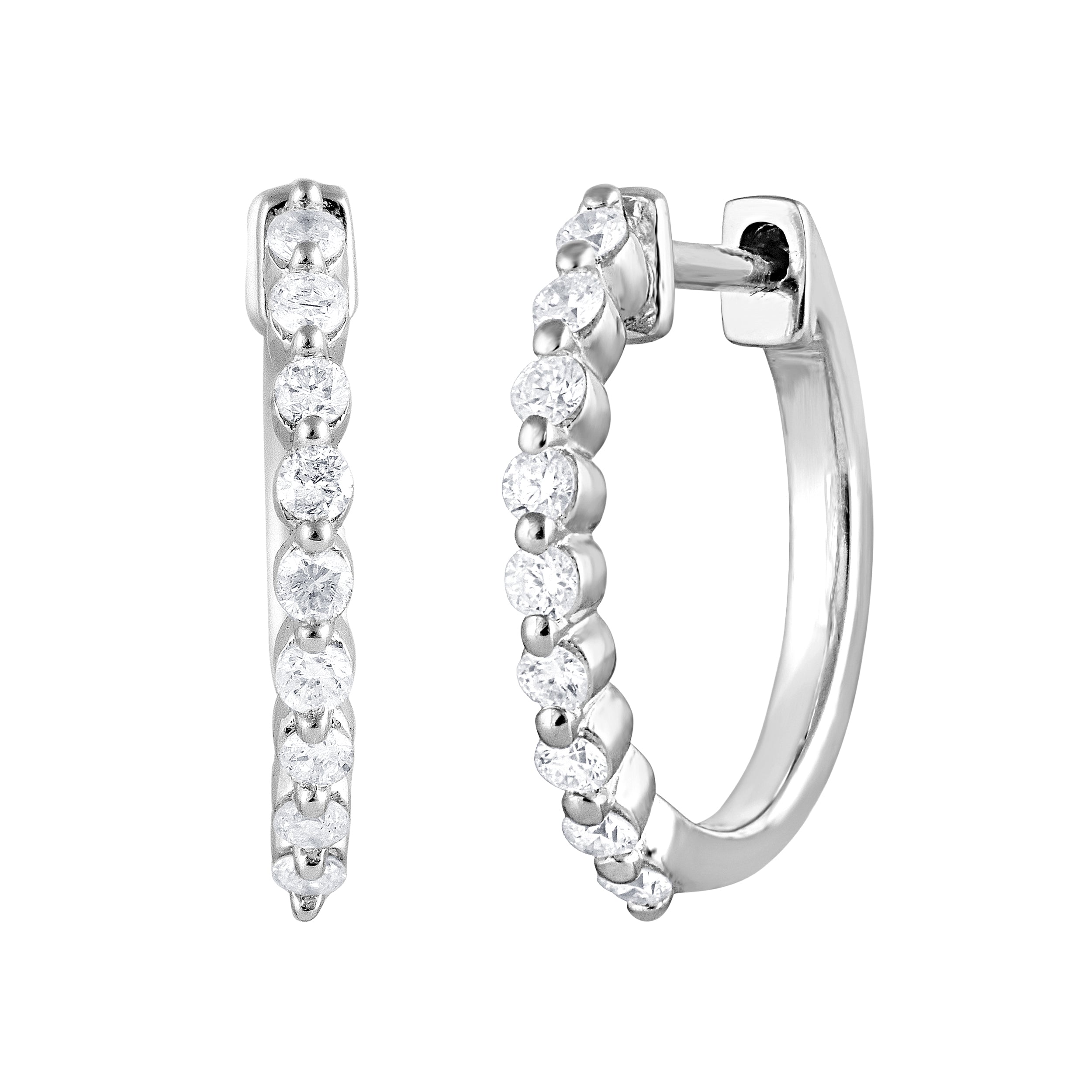 0.25 Carat Lab Grown Single Row Diamond Hoop Earrings