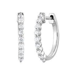 0.25 Carat Lab Grown Single Row Diamond Hoop Earrings